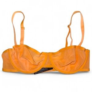 Out From Under Urban Outfitters Orange Sheer Mesh Underwire Demi Bra 32B